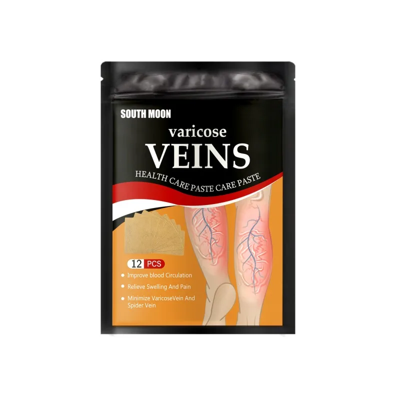 12pcs Vein Care Patch Multipurpose Relieve Foot Varicose Blood Vessel Blockage and Protrusion Cold Compress Vein Care Patch