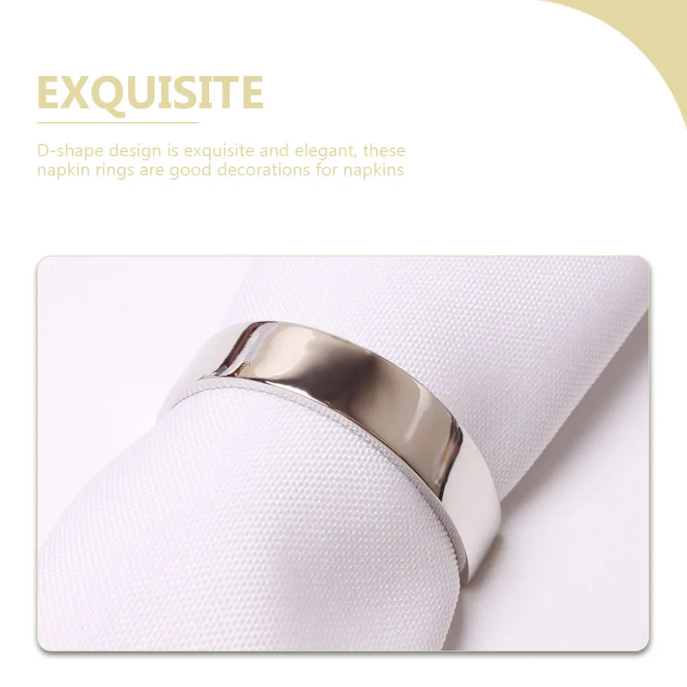 

6 Pcs Napkin Ring Ornament Rings Buckles Semicircle Holder Zinc Alloy Holders Banquet