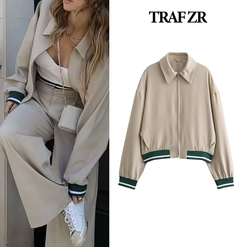 TRAF ZR Jackets Pretty Women\'s Coats Elegant Women\'s Bomber Jackets Women Summer 2024 Korean Style Women\'s Golf Wear Jackets