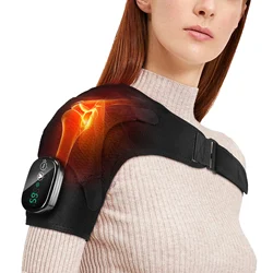 2 in 1 Electric Shoulder Brace 3 Gear Heated and Vibration Massage Shoulder Support Massage Belt Gifts for Parents Health Care