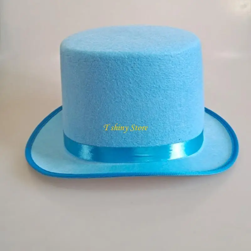 

N58F Magician Solid Color Holiday Party Halloween Derby Hat Fashion Unisex Personality Rave Party Show Adult Derby Hat