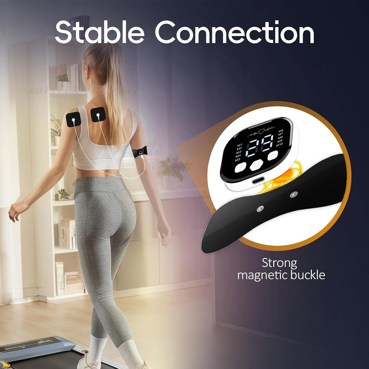 EMS Muscle Stimulator TENS Machine - Remote Control 10-Mode 29-Level Mini Massage Patch For Body Pain Relief