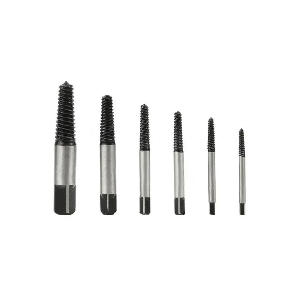 

6pcs Durable Non-slip Broken Screw Extractor Efficient Convenient Bolt Remover Carbon Steel Professional Drill Bit Set Valve