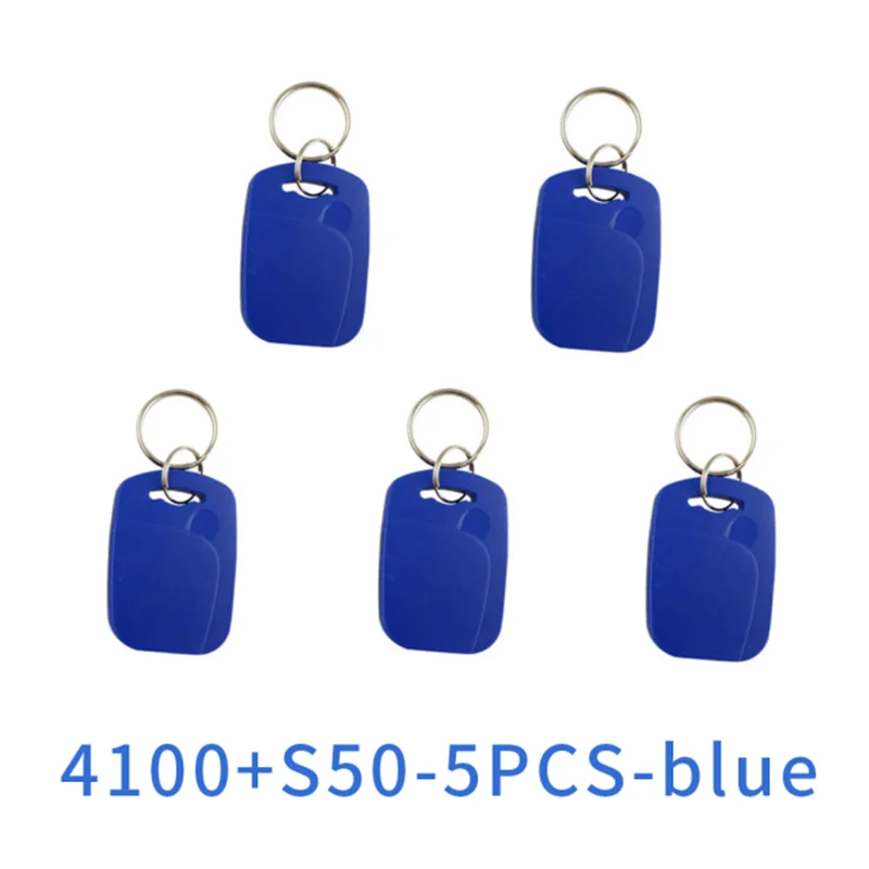 5 Pcs IC + ID RFID Dual 125Khz And 13.56Mhz Keyfobs EM4100 S50 Chip Smart Card Token Key Fob Ring Access Control