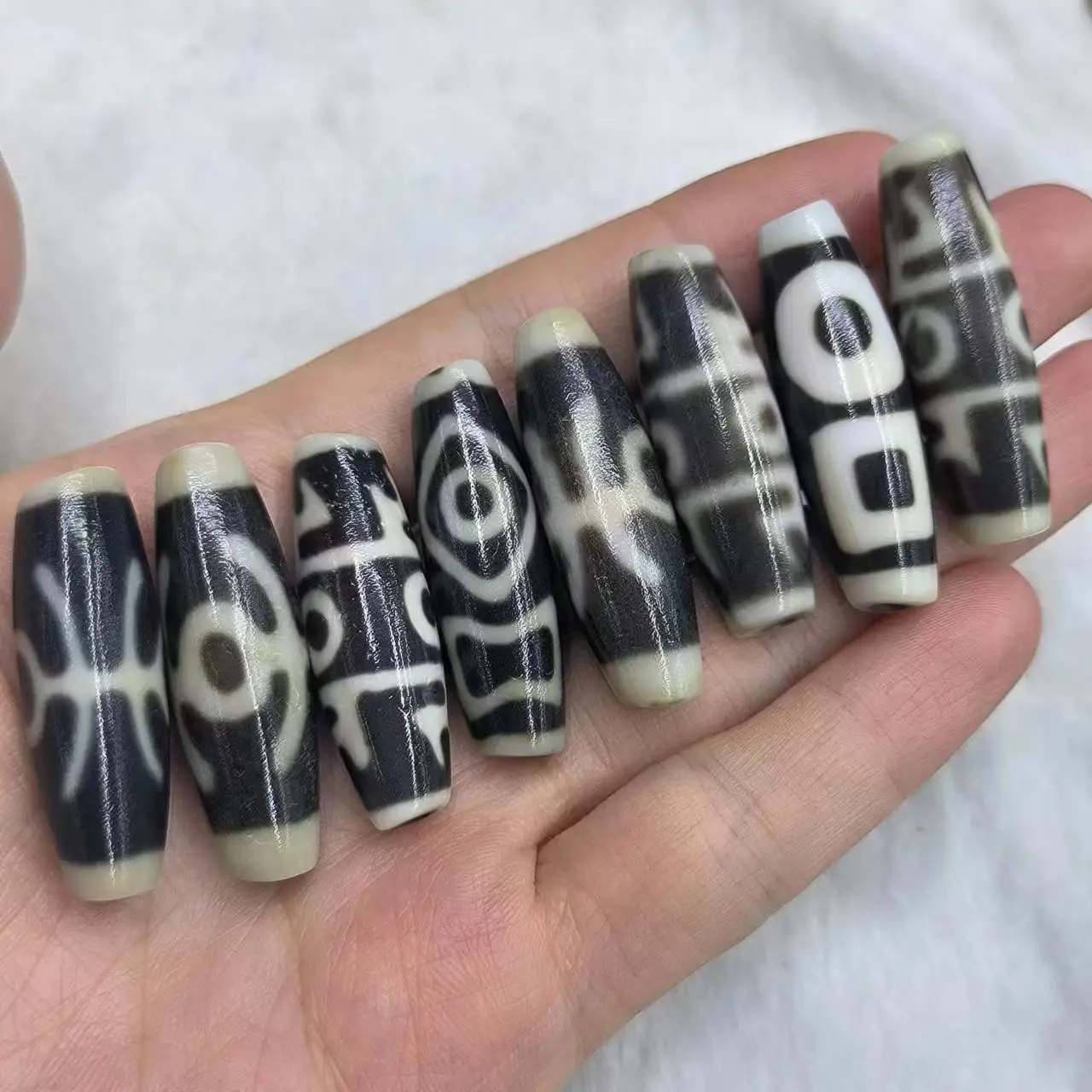 

1pcs/lot natural multi-pattern old agate dzi Brownish-black Weathering lines Pure craftsmanship Handmade beads precious rare diy