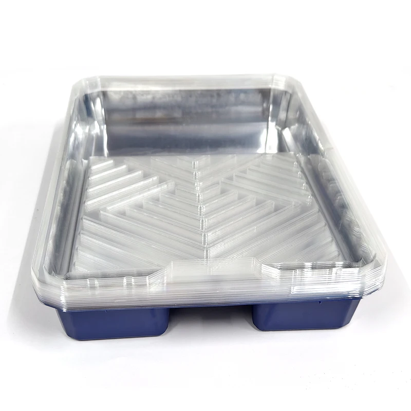 1 9-inch Plastic Paint Tray + 10 Transparent Pad Tray Set for Easy Color Change, DIY Painting, Brushing, Leak Proof Set