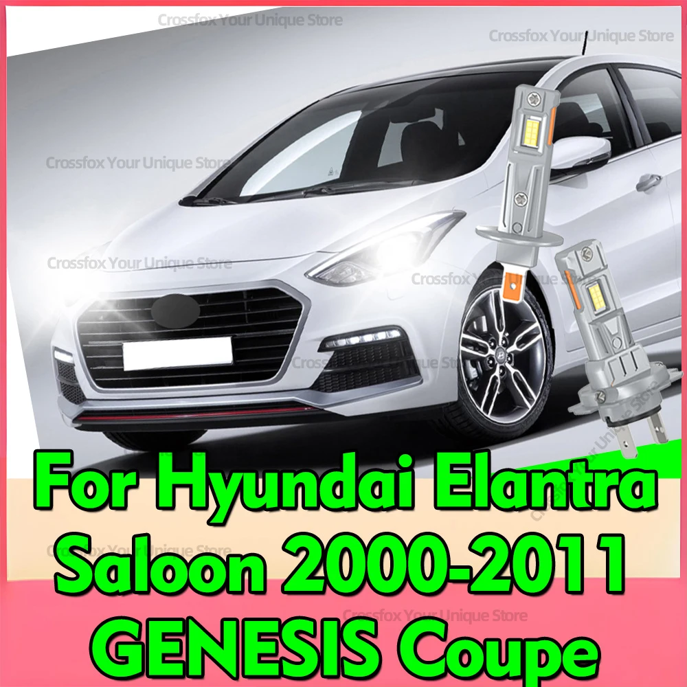 

Светодиодные фары 2/4x CSP 3570, 6000K, для Hyundai Elantra Saloon 2000-2011, GENESIS Coupe 2008-2012, лампы дальнего и ближнего света, 30000 лм