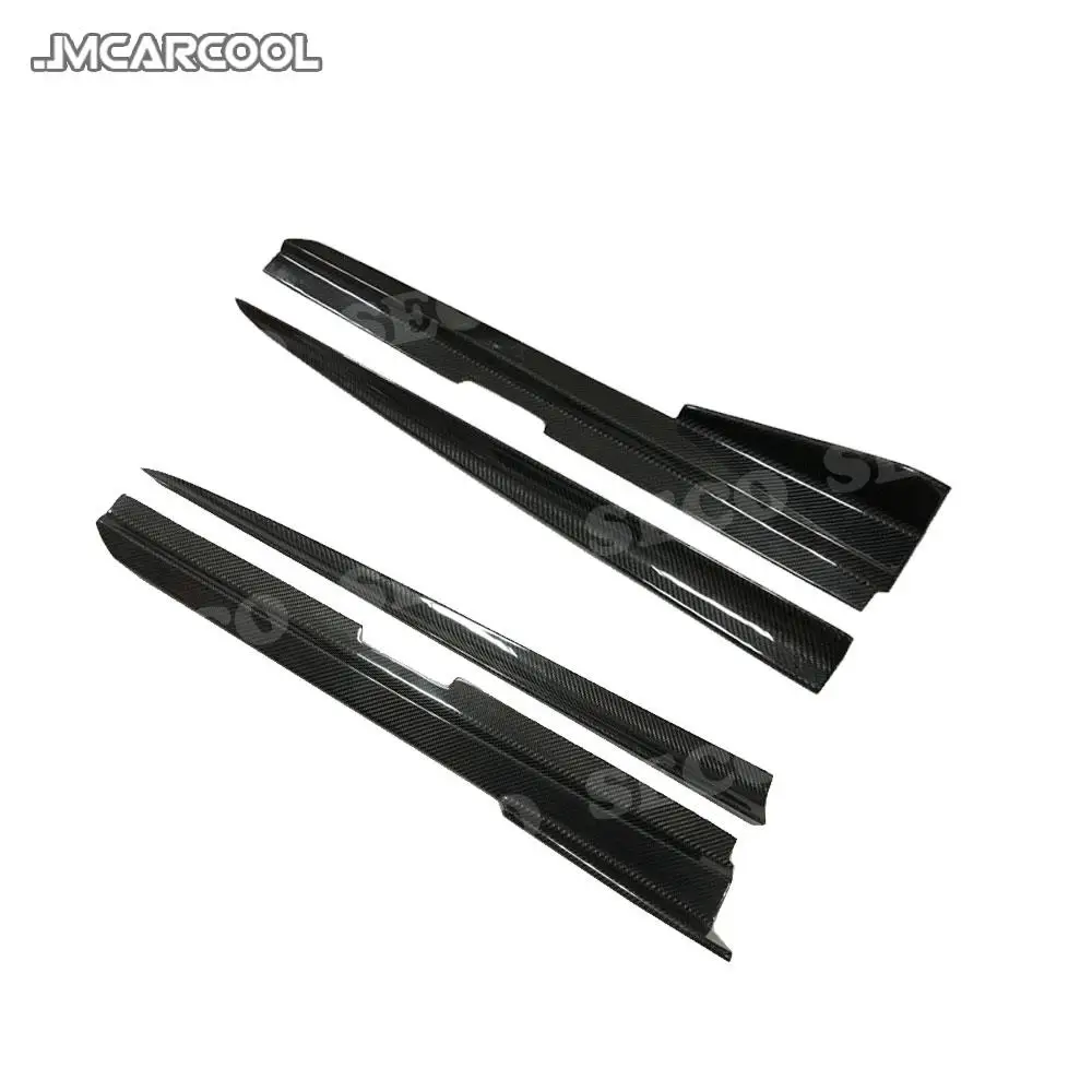 Carbon Fiber Car Side Skirts Aprons Body Kit For Audi A7 S7 RS7 2012 - 2014 4PCS/Set Short Door Skid Plate Protector Accessories