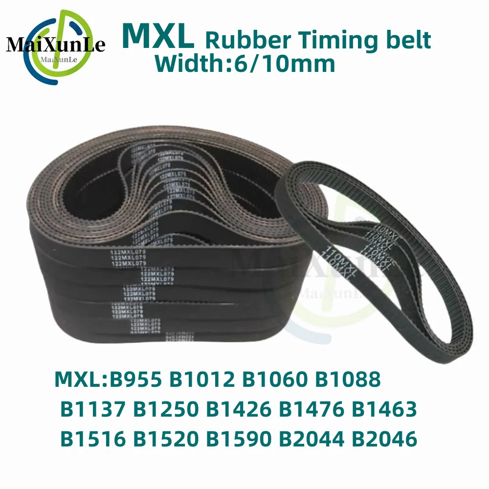 

MXL Synchronous Timing belt B955 B1012 B1060 B1088 B1137 B1250 B1426 B1476 B1463 B1516 B1520 B1590 B2044 B2046 Width 6/10mm