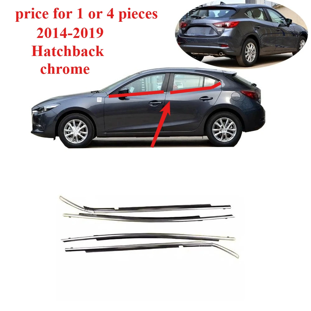 1 or 4 Pieces Outside Hatchback Window Glass Rubber for Mazda3 2014-2019 Moulding Belt Line Seal for Axela Door Glass Seal