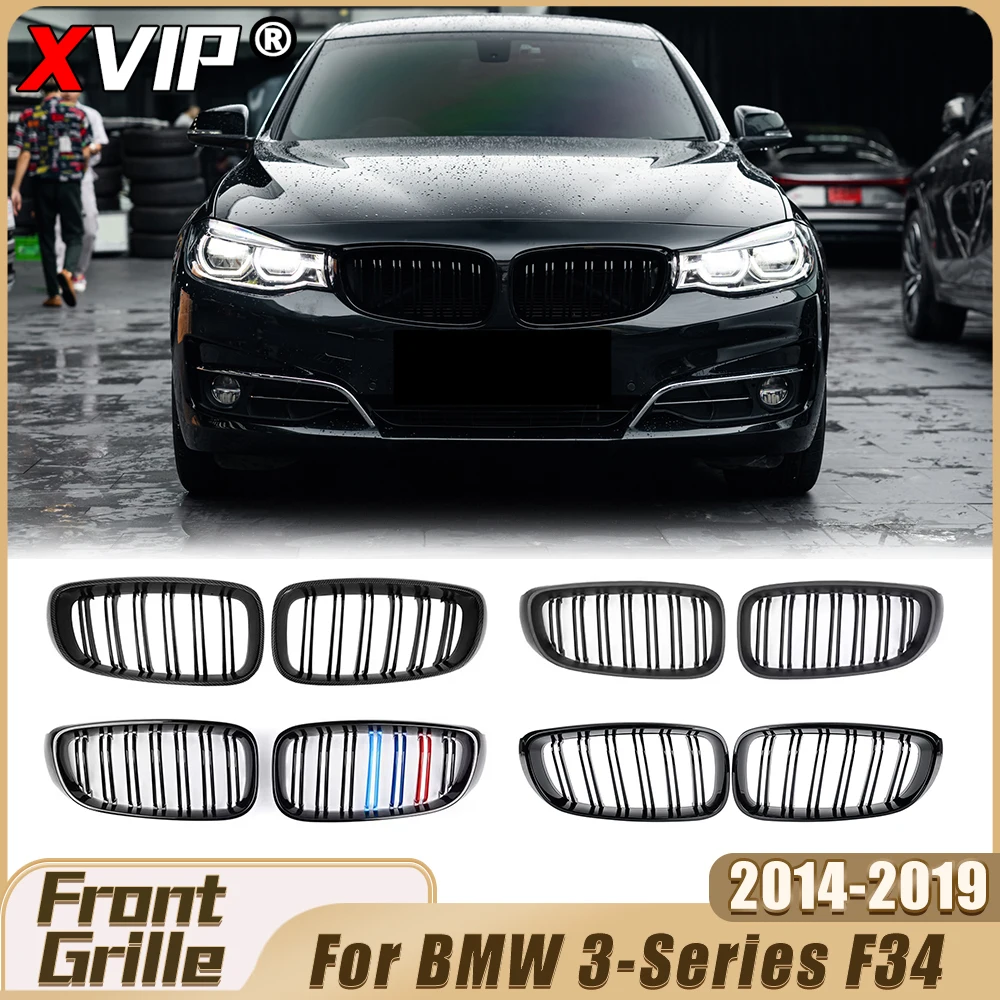 

XVIP Matte Black Double Line Style Upper Grille Glossy Bumper Grille Racing Grill For BMW 3 Series F34 14-19 328i 330i 335i 340i