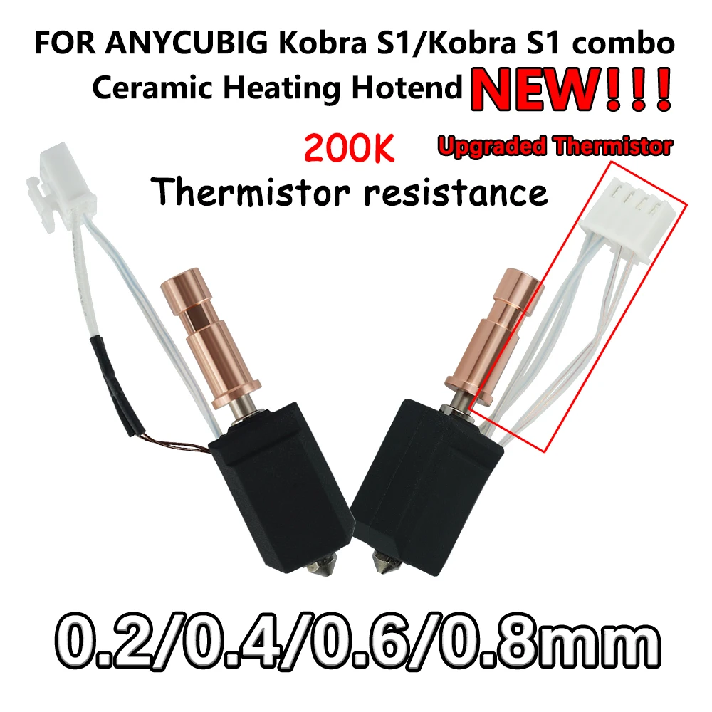 

Для Anycubic Kobra S1 Hotend керамическая насадка Kobra S1 Combo Head S1C 3d-принтер 24 В 48 Вт Быстрый нагрев 320 ℃ Аксессуары для 3D-принтеров