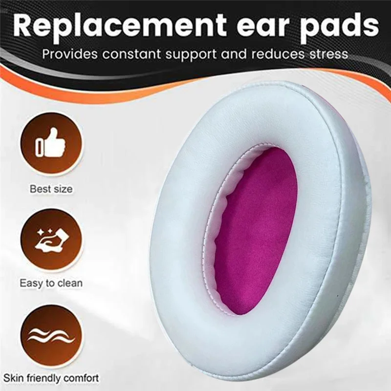 B27B استبدال بطانة للأذن Forkingston Cloud Silver II سماعة الرأس لينة رغوة الأذن وسادة منصات أبيض + أرجواني #5