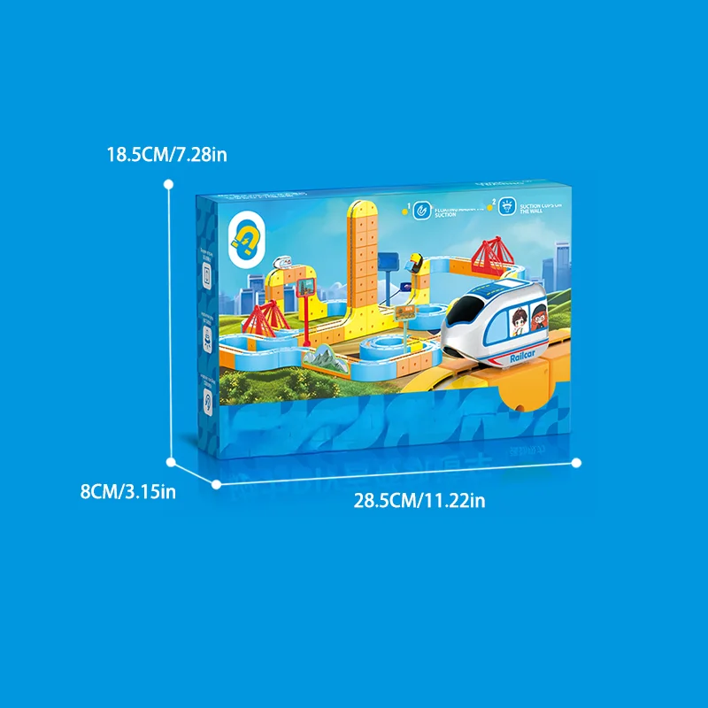 DIY Electric Magnetic Building Block Track Car - Magic Magnetic Levitation Track Cube, Kids' Magnetic Assembly Toy
