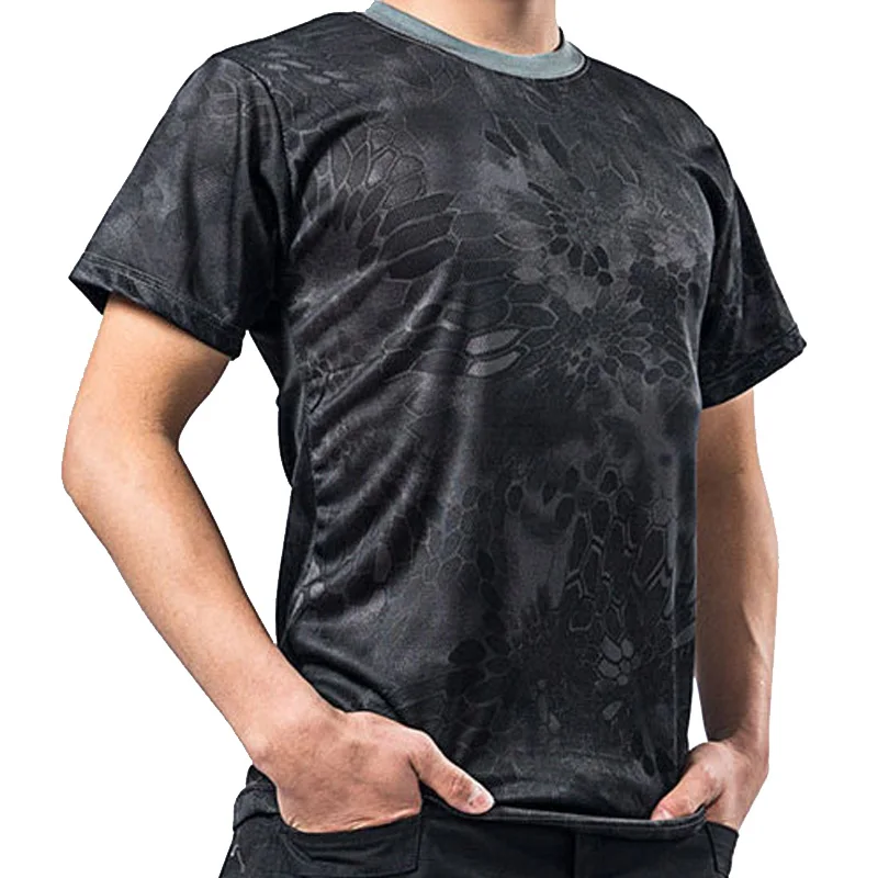 Summer Trend Personality Muscle Men\'s T-shirt 3D Printing Camouflage Short-sleeved Fashion Men\'s Tough O-neck Quick-drying Top