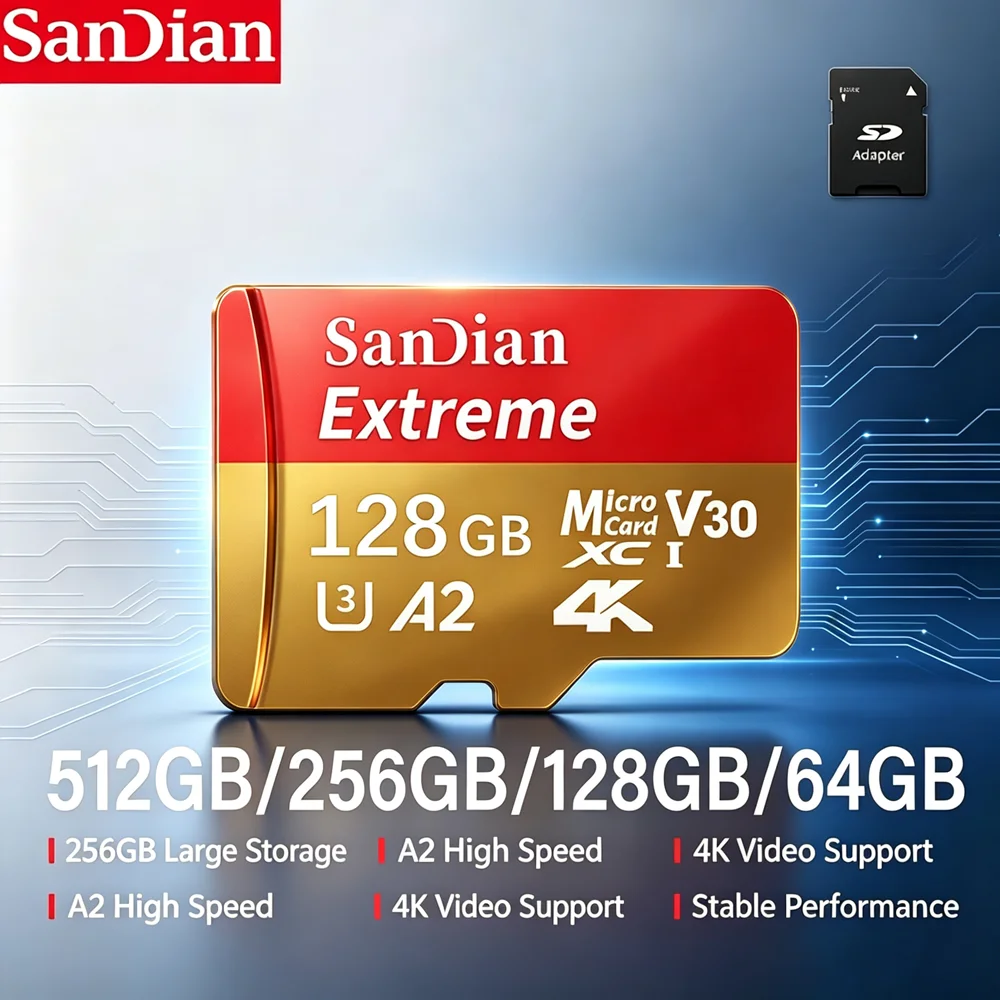 512GB 128GB 64GB Ultra microSDXC UHS-I Memory Card with Adapter High-Speed 150MB/s A1 U1 Full HD for Smartphones And Tablets
