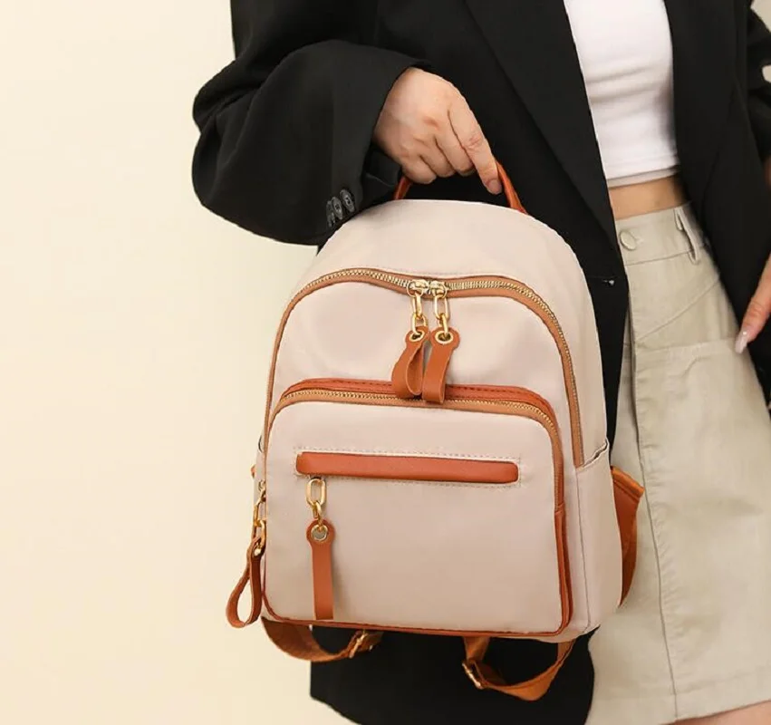 2025 Women's New Korean Fashion Leisure Waterproof Nylon Backpack High Capacity Travel Shoulder Bags School Bag Crossbody Bag
