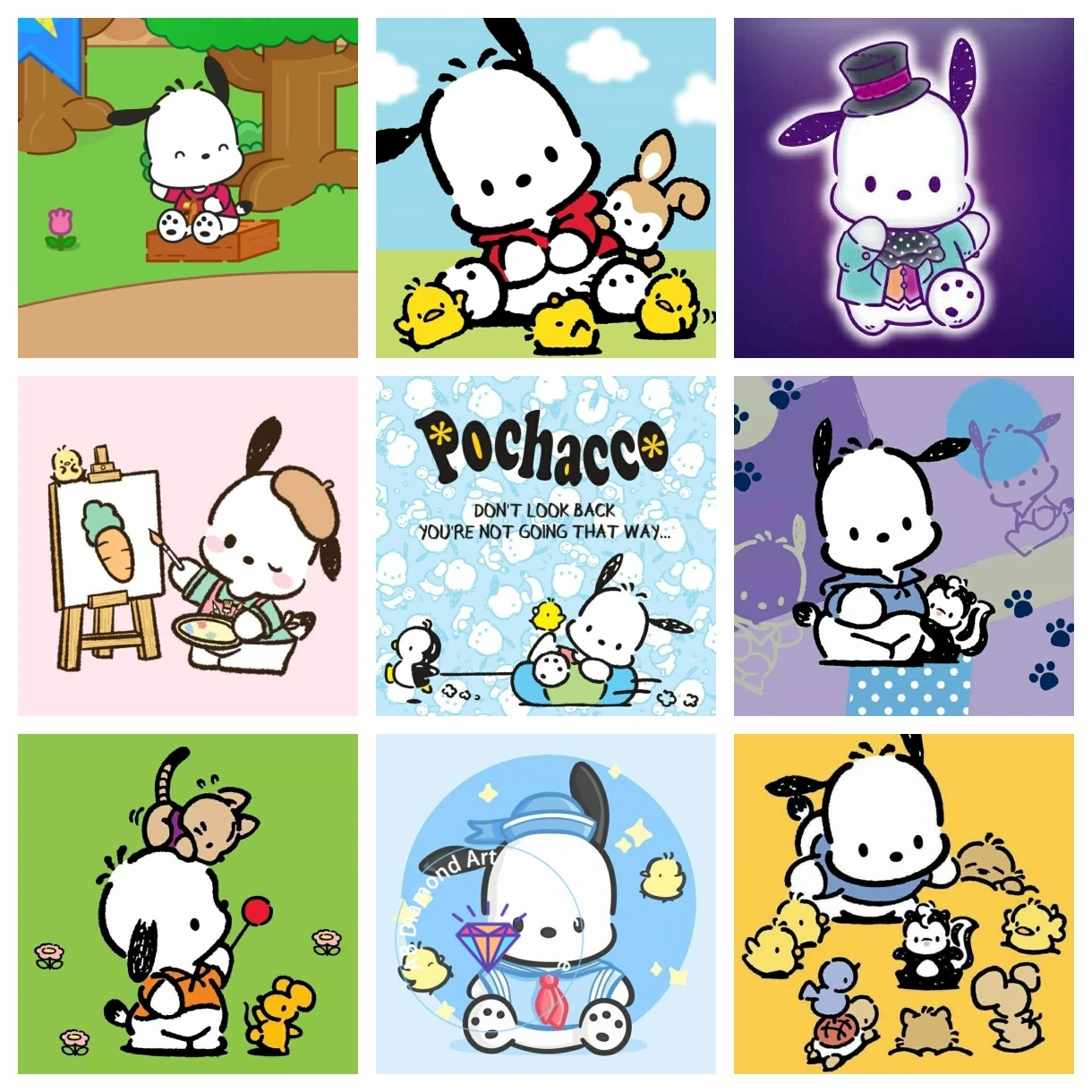 

Pochacco Sanrio AB Diamond Painting Kit DIY 5D Embroidery Cross Stitch Handmade Art Gift Crafts Home Decor Adult Children Gift