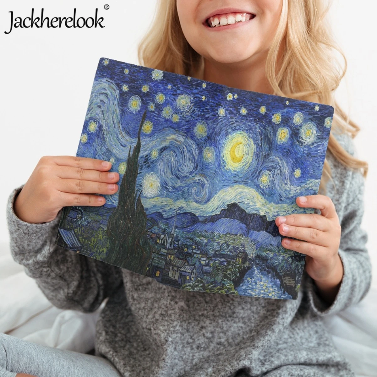 

Van Gogh Starry Sky Oil Painting Print Bookbag for Students School Supplies Book Cover Book Lover Protective Cover Custom Gift