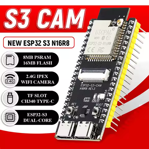 ESP32 S3 Development Board with 2.4G Wifi Module for Camera Module OV2640 8MB PSRAM 16MB FLASH ESP32 S3 N16R8 CAM Type-C
