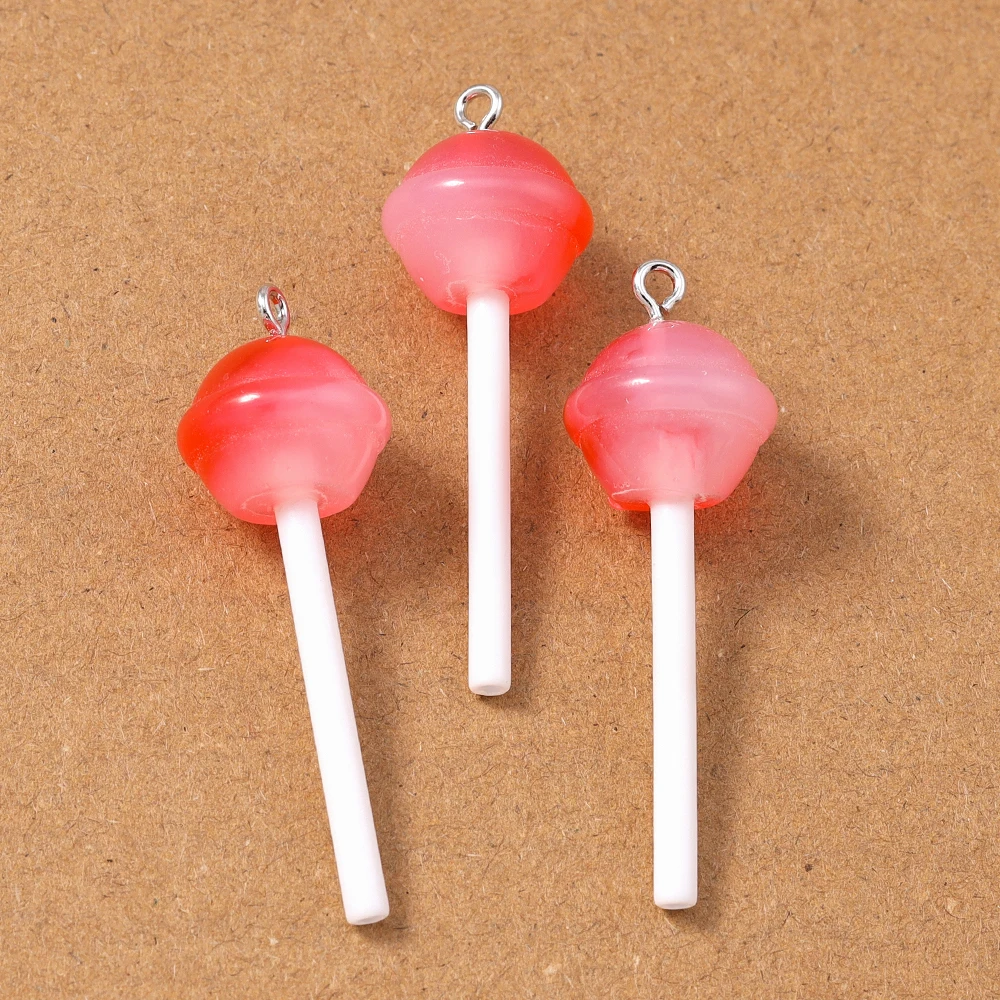 10 Stück 47*15mm Bunte Harz Candy Lollipop Charms Anhänger für Schmuckherstellung DIY Ohrringe Halskette Zubehör Zubehör – Detail 3
