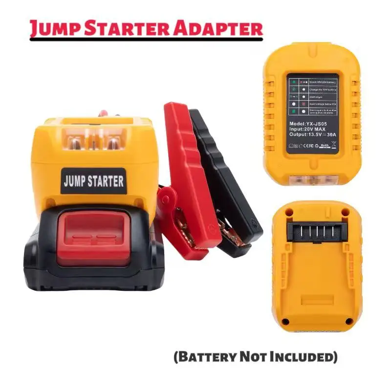 

Аварийный стартер аккумулятора, адаптер стартера для DeWalt 18 В/20 В/60 В, соединительный кабель, автомобильное зарядное устройство
