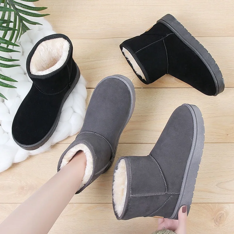 Große Größe 41 Damenschuhe Schneestiefel Winter Plus Samt Dicke Plateaustiefel Plüsch Warme Baumwollschuhe Stiefel Damen Größe 36-41 – Detail 6