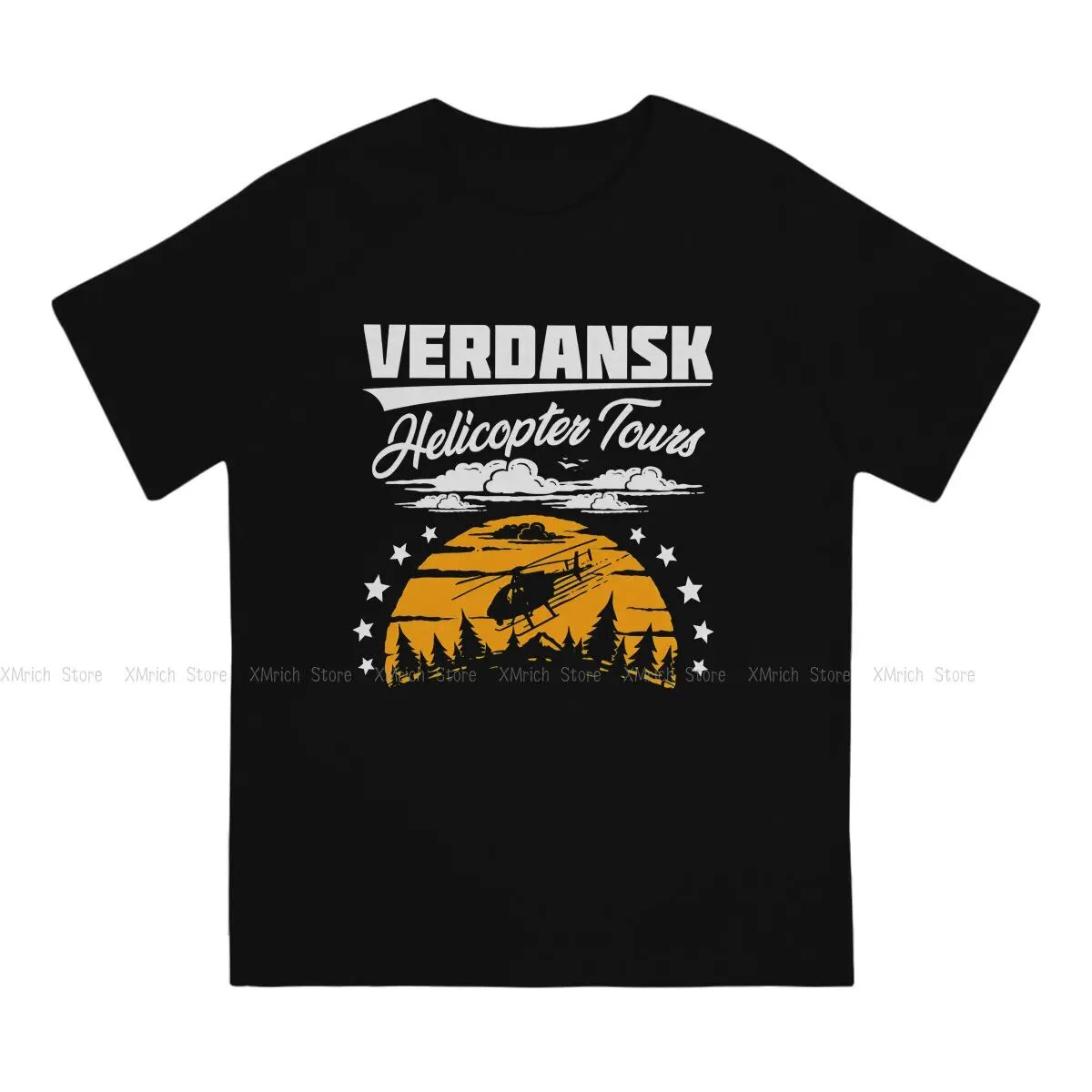 Men Warzone Verdansk Helicopter Tours T Shirts Verdansk Pure Cotton Tops Novelty Short Sleeve Round Neck Tees Gift Idea T-Shirt