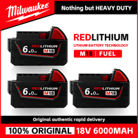 100% original Milwaukee battery, M18 battery, M18B6，6.0Ah， Charger, Milwaukee 48-11-1860 48-11-1850 1840 Tool Lithium Battery