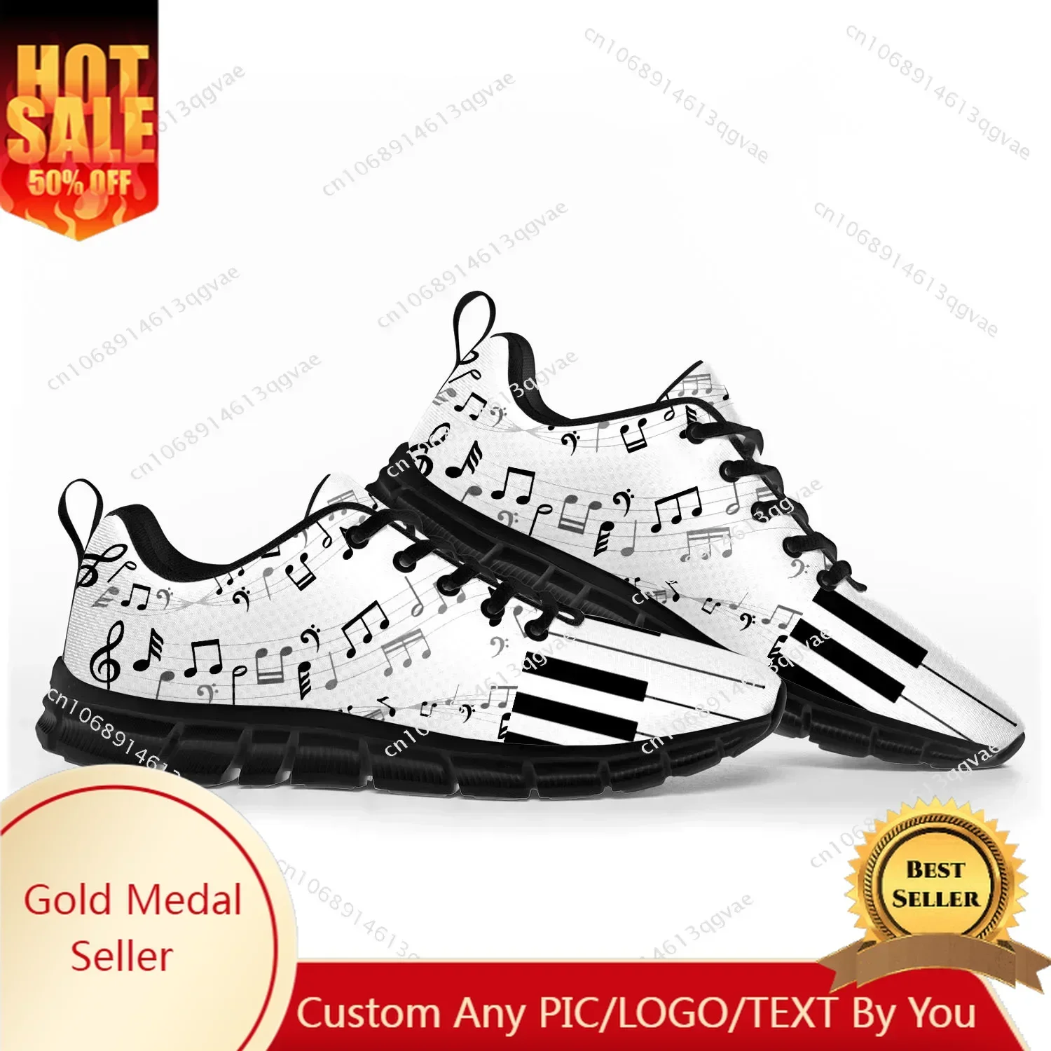 

Musical Notes Cartoon Pattern Sports Shoes Mens Womens Teenager Sneakers Casual Custom High Quality Couple Shoes