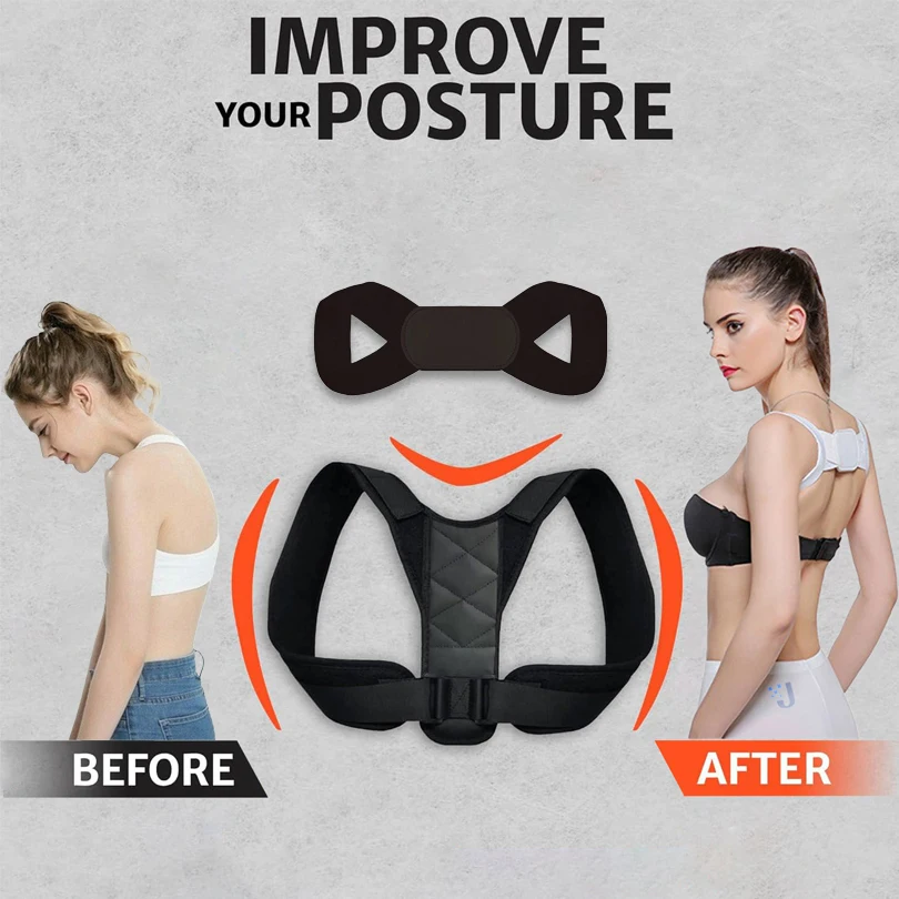 Back Posture Corrector Adjustable Neck Brace Training Equipment Home Office Man Woman Posture Shoulder Support Correction Belt