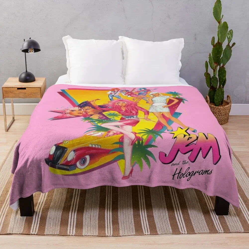 Jem and the Holograms Throw Blanket Luxury Brand valentine gift ideas Moving Fashion Sofas Blankets