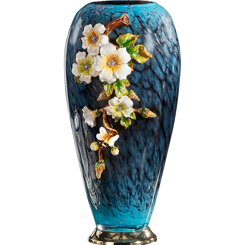 

Light luxury enamel colored glass vase ornament living room entrance European home