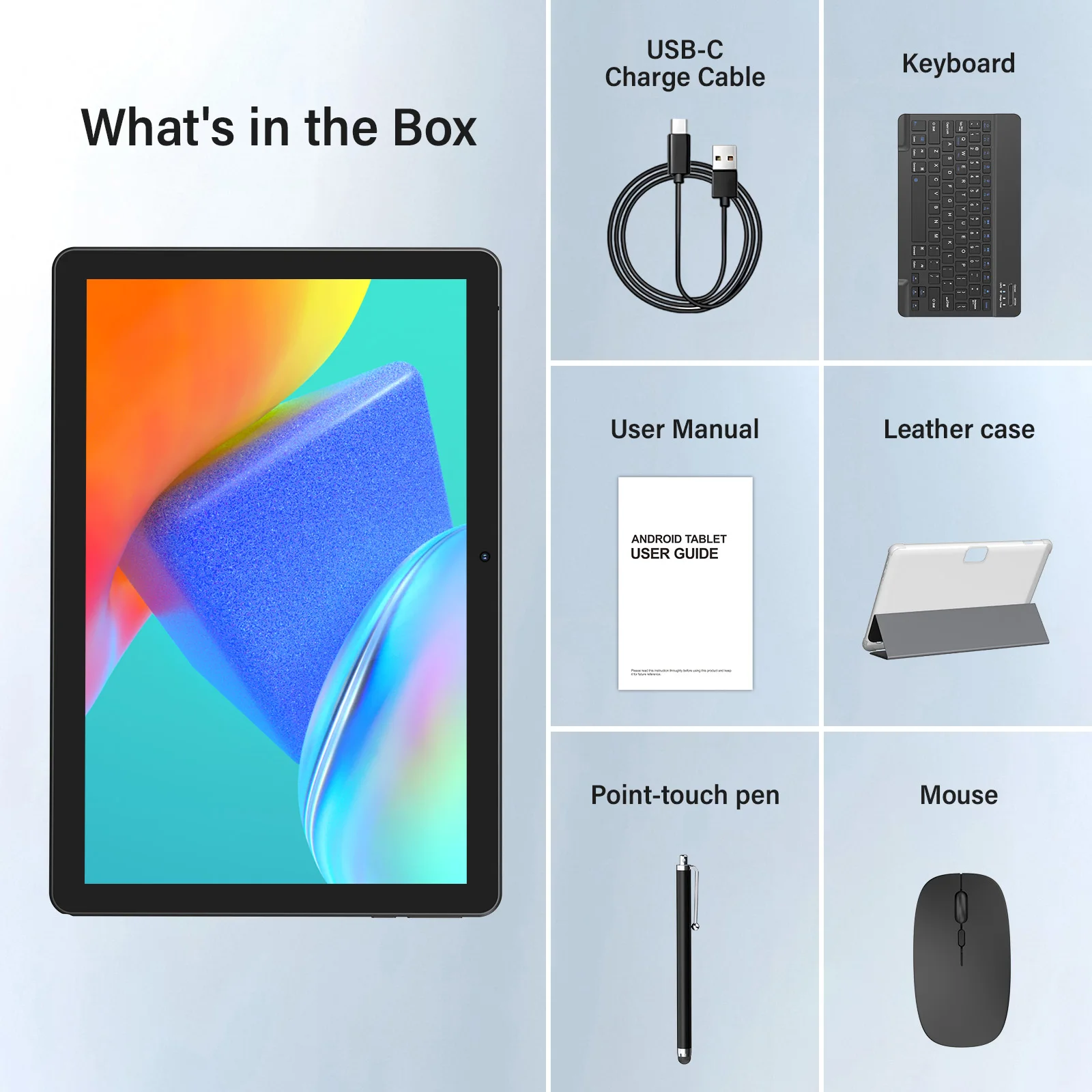 BAKEN 10-inch Tablet, Android 15, Quad-core Processor, 64GB RAM