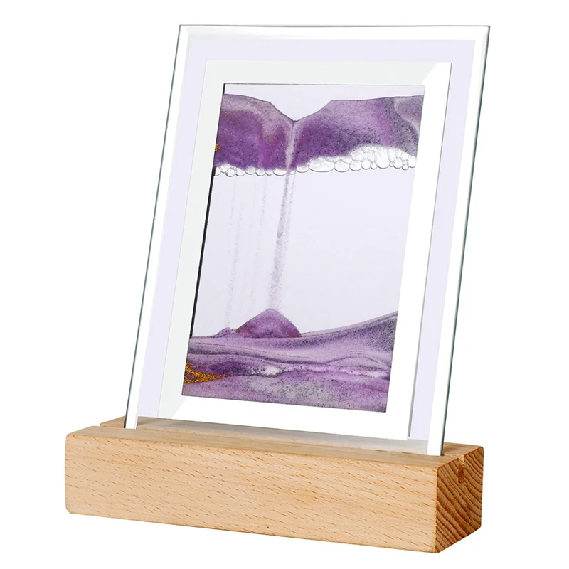 

Hot SV-Sand Art Moving Night Lamp Craft Quicksand 3D Landscape Flowing Sand Picture Hourglass Gift LED Table Night Light