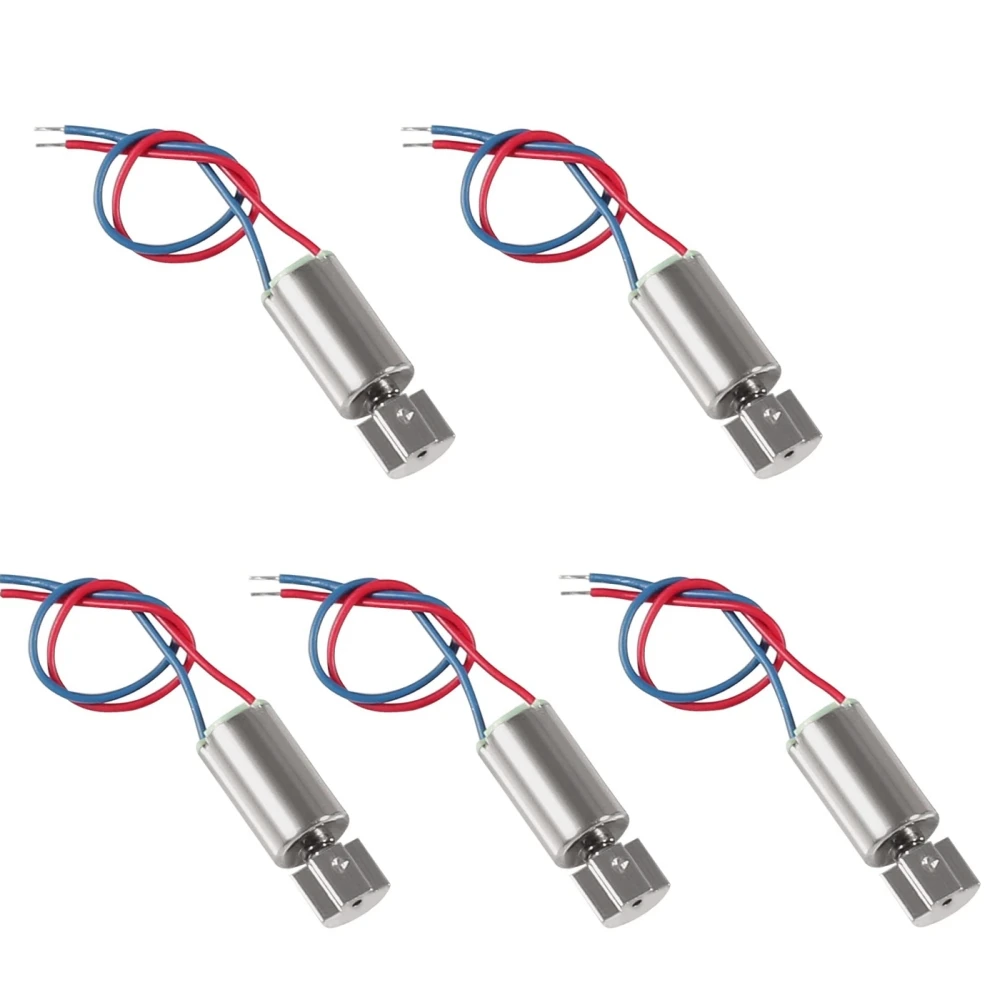 5 peças dc miniatura micro vibração coreless motor 1.5v 3v 12000rpm 6x1 0/12/14mm pequenos motores elétricos 2 fios