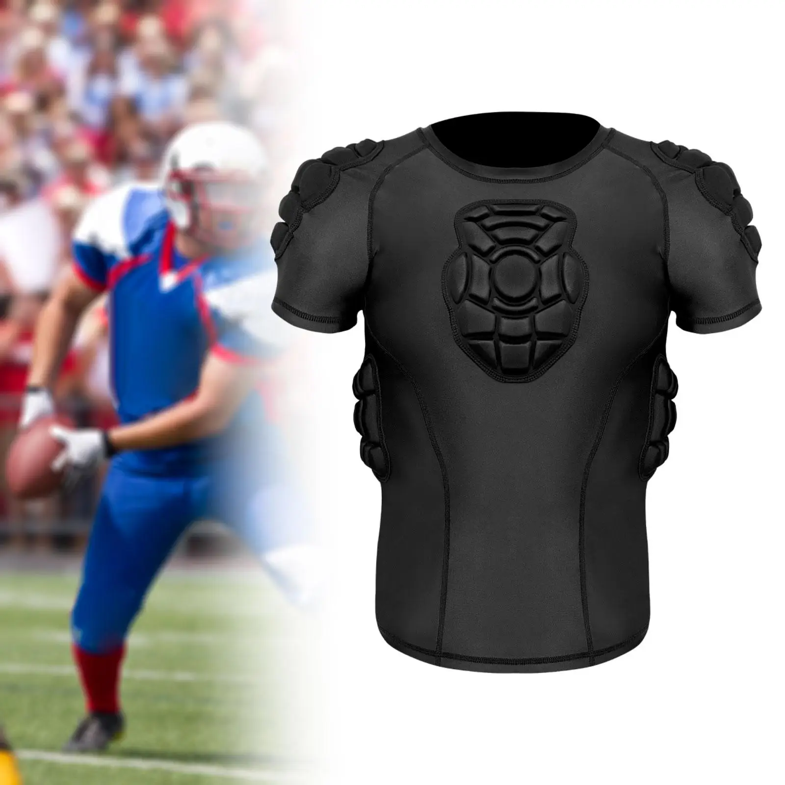 

Мужская защитная рубашка с подкладкой, легкая дышащая защита груди и ребер для игр, софтбола, занятий спортом на открытом воздухе, регби