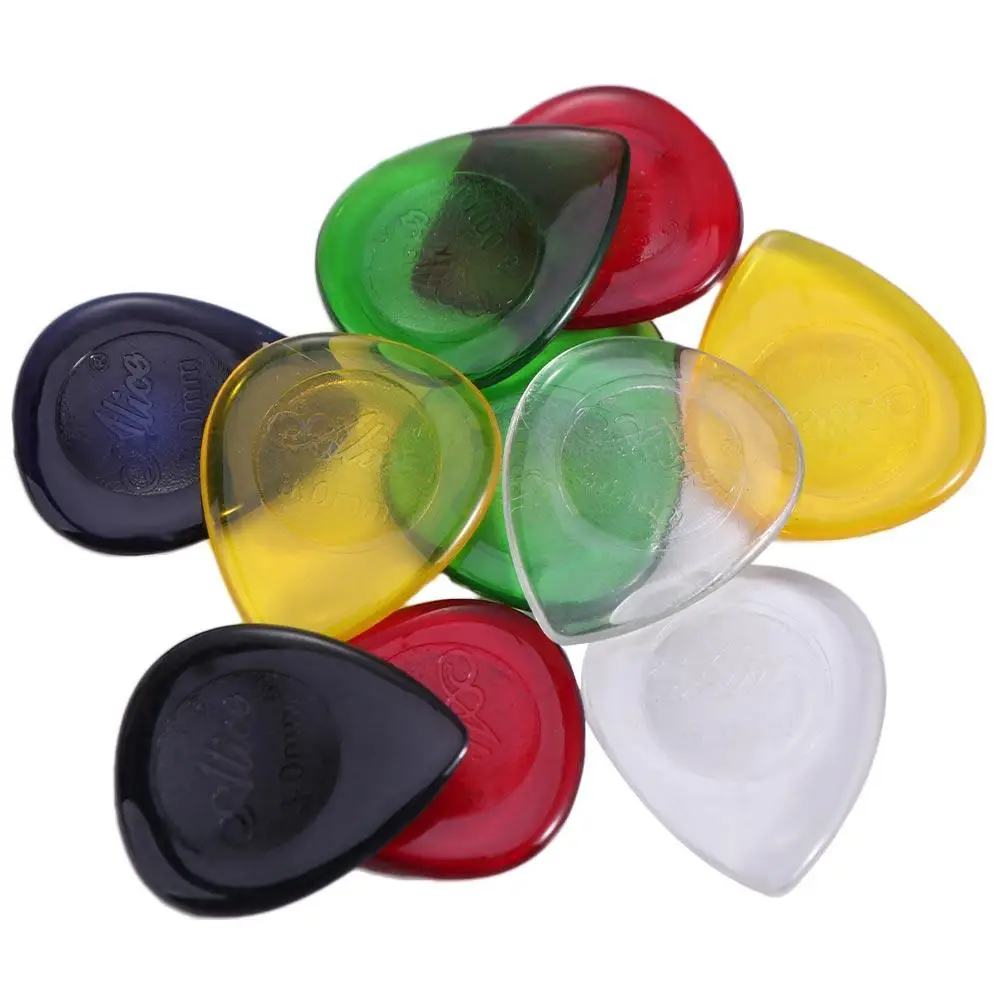 10pcs Random Color Guitar Picks ABS Celluloid Acoustic Guitar Picks Plectrums Thickness Droplet Shaped Guitar Pick