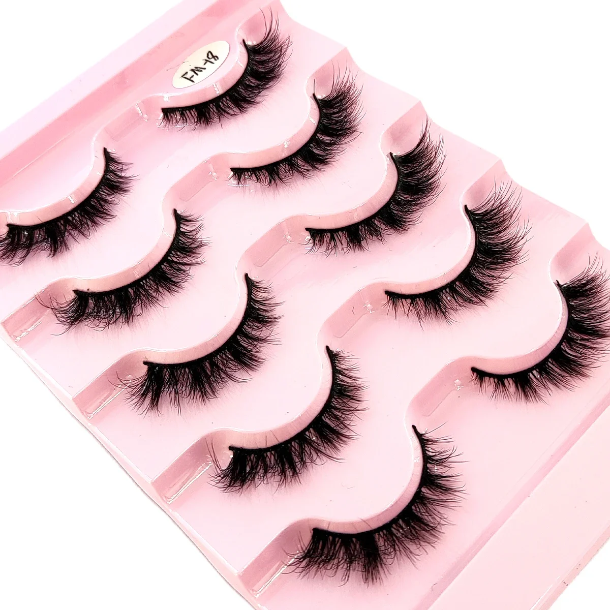 HBZGTLAD 5 Double Eyelash Makeup Fluffy and Soft 3D Mink False Eyelash Thick Hand Rolled Mink False Eyelash Natural False Eyelas