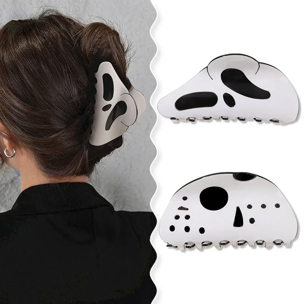 10cm halloween fantasma grampo de cabelo personalidade festiva engraçado parte de trás da cabeça senhoras aperto clipe festa de férias meninas acessório de cabelo presente