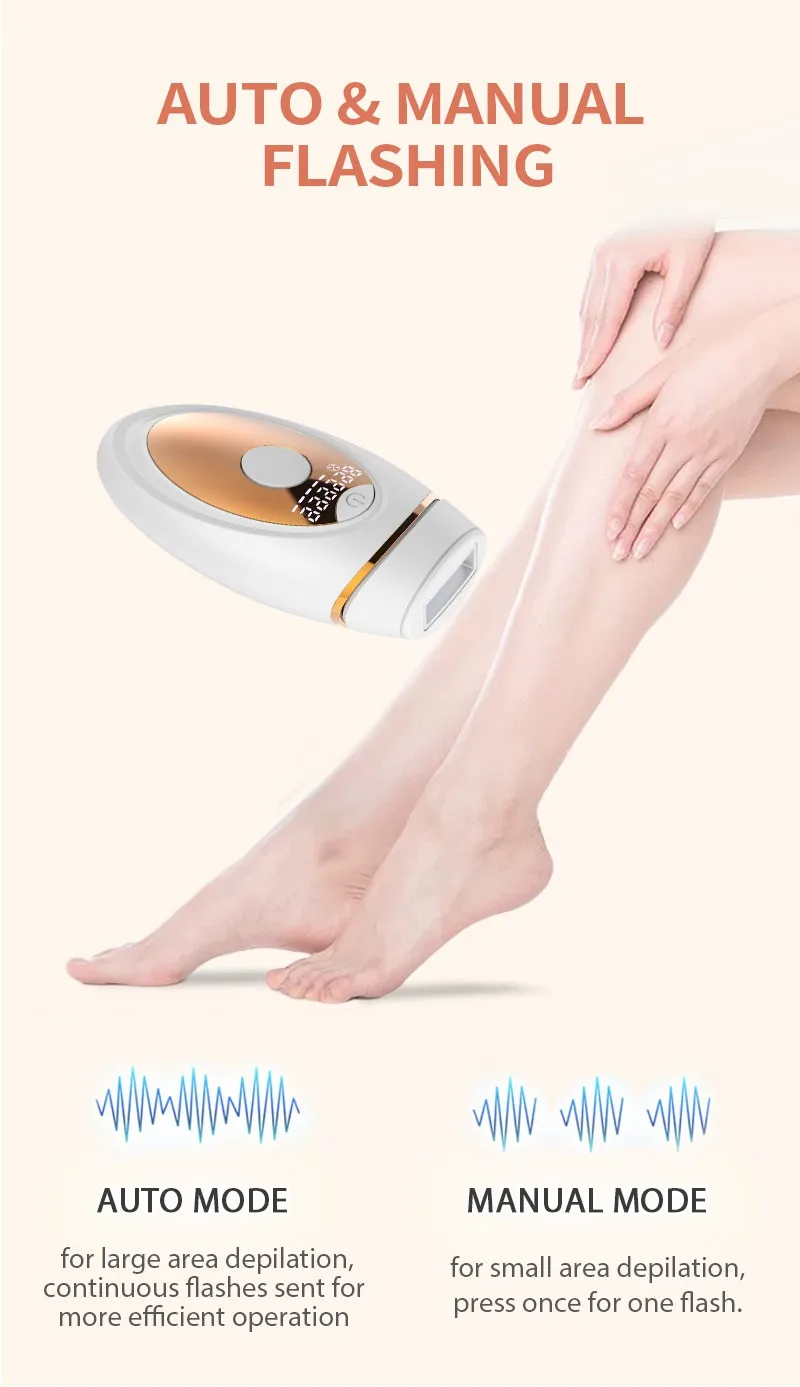 Tragbares Laser-Haarentfernungsgerät 999900 Blitze Bikini-Trimmer Quarzlampe Schmerzlose Dauerhafte Haarentfernung für Frauen IPL Epilierer – Detail 4