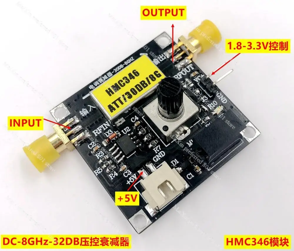 HMC346 Module DC-8GHZ VOLTAGE Variable Attenuator Control Linear Attenuator Shield for Communication 1 Order