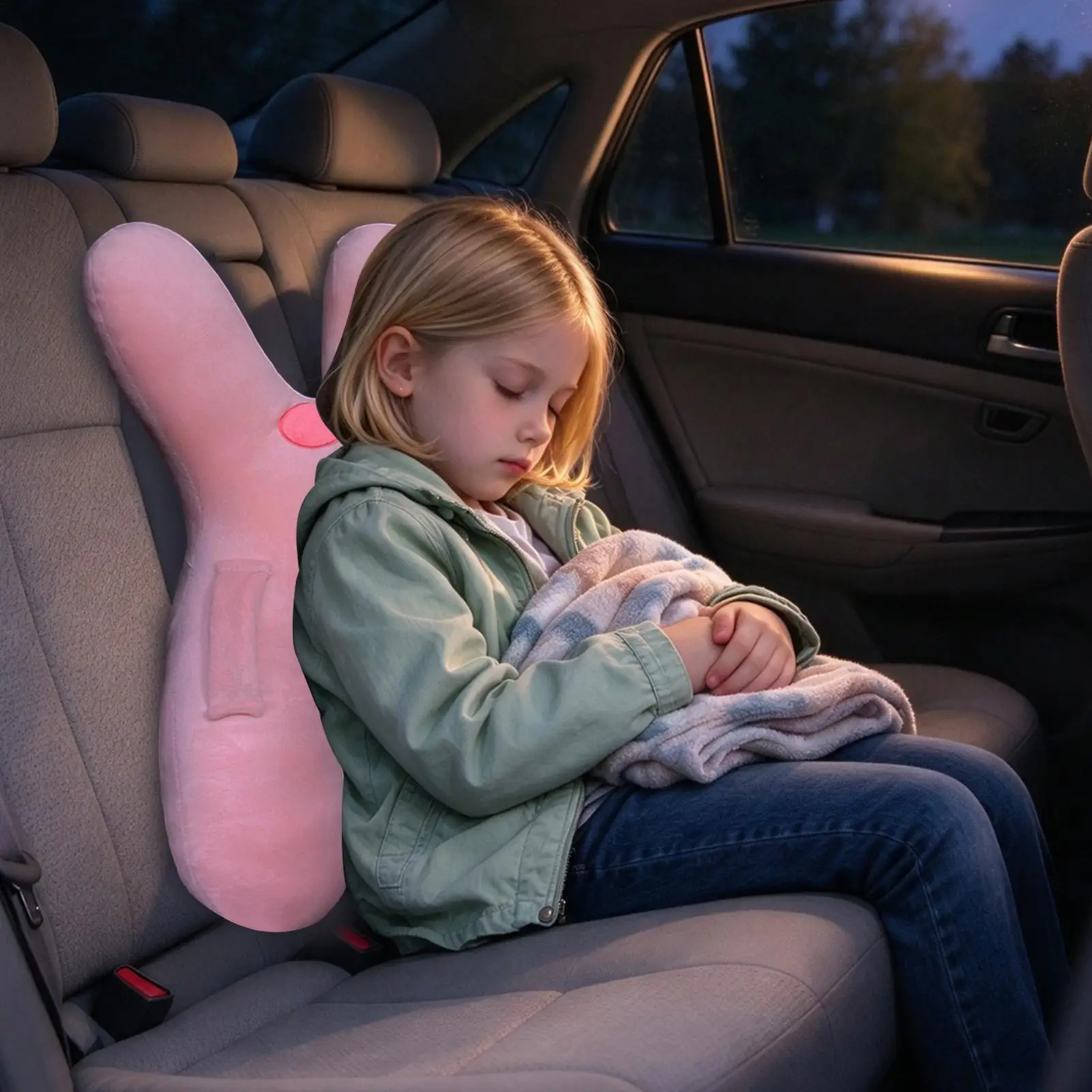 Travel Pillow For Kids Plush Animal H Shape Head Neck Support Car Seat Head Support Pillow For Children Boys Family Outings Long