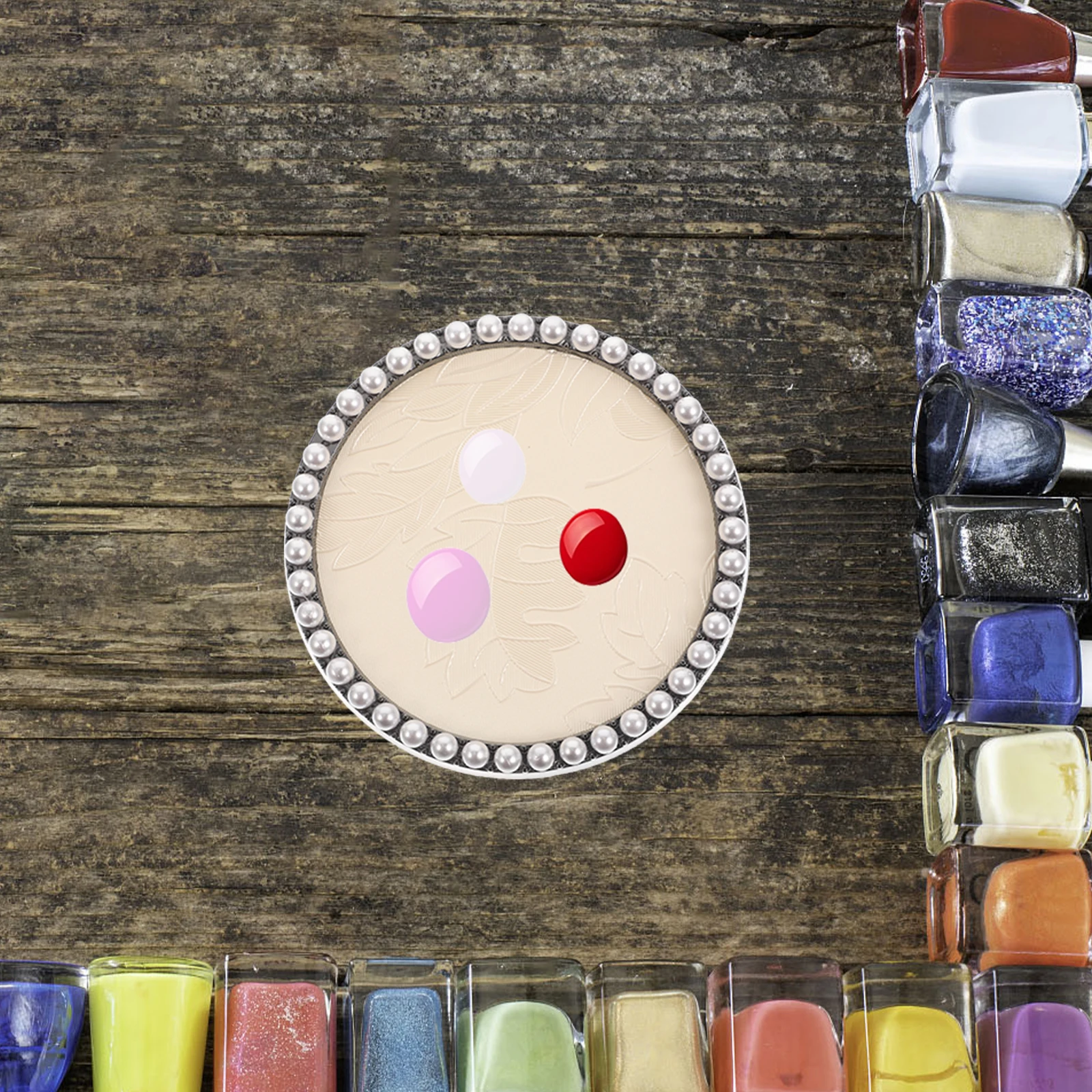 

2Pcs Nail Art Display Board Empty Makeup Palette Round Shape nament Watercolor Mixing Plates Color Blending Tray Pigment Holder