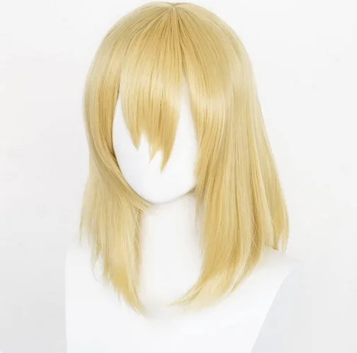 Peruca de uivo para homens e mulheres, cabelo sintético, comprimento médio, festa de Halloween, fantasia anime, cosplay