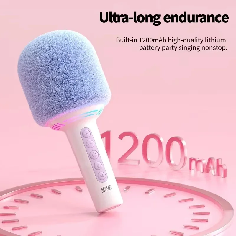 Bluetooth Karaoke Microphone for Phone Wireless Portable Handheld Mic Speaker Karaoke Artifact Mobile Phone Live Home SOAIY