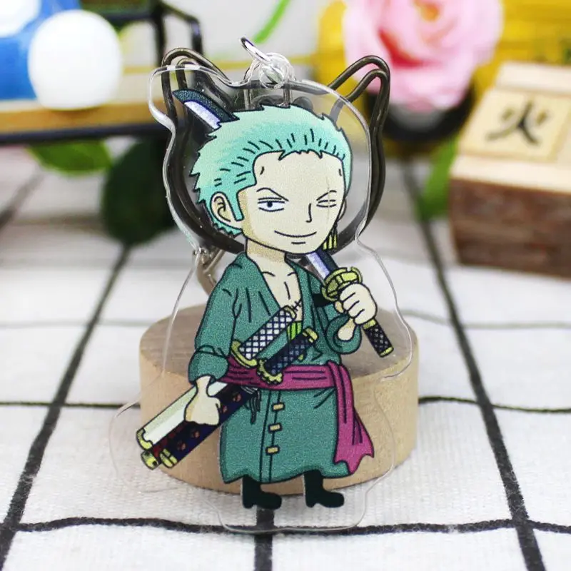 ワンピースルフィソロンナメイロビンアクリルキーホルダースタンド像クリエイティブ漫画デスクトップ装飾バッグペンダント卸売ギフト