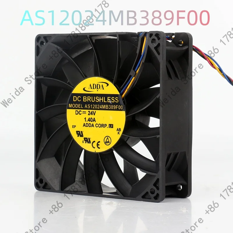 

New ADDA AS12024MB389F00 5V 12V 48V DC24V 1.40A AC EC 12038 120X120X38MM 12CM four-wire inverter PWM High air volume Cooling fan