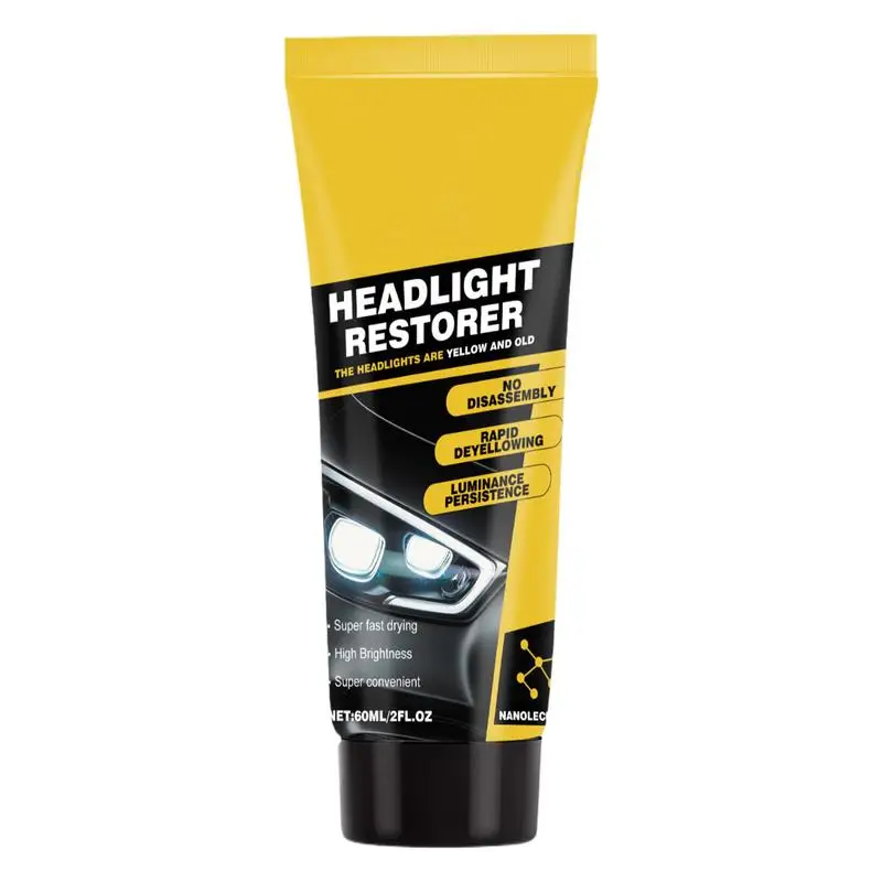 Car Headlight Repair Paste Lens Cleaner Headlight Restorer Paste Cleaning Paste Headlight Polish Long-Lasting Stain Remover UV