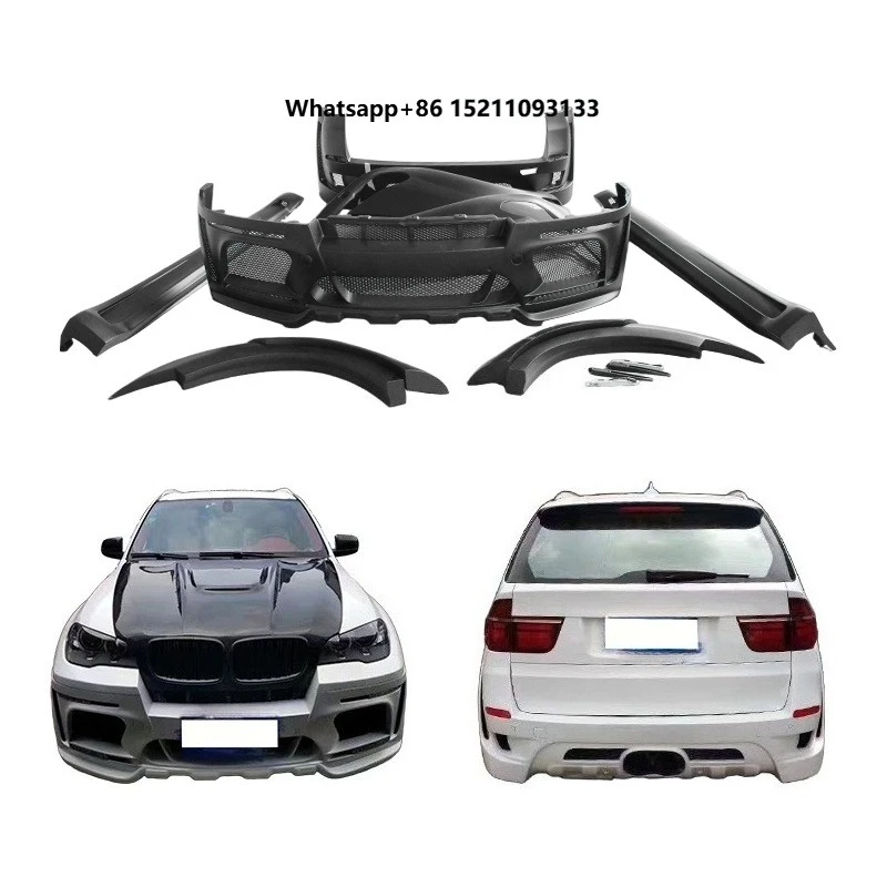 2006-2013 Car Upgrade Front Rear Bumper Wheel Arch Fender Side Skirt New BodyKit Suitable forX5 E70 Harman Style